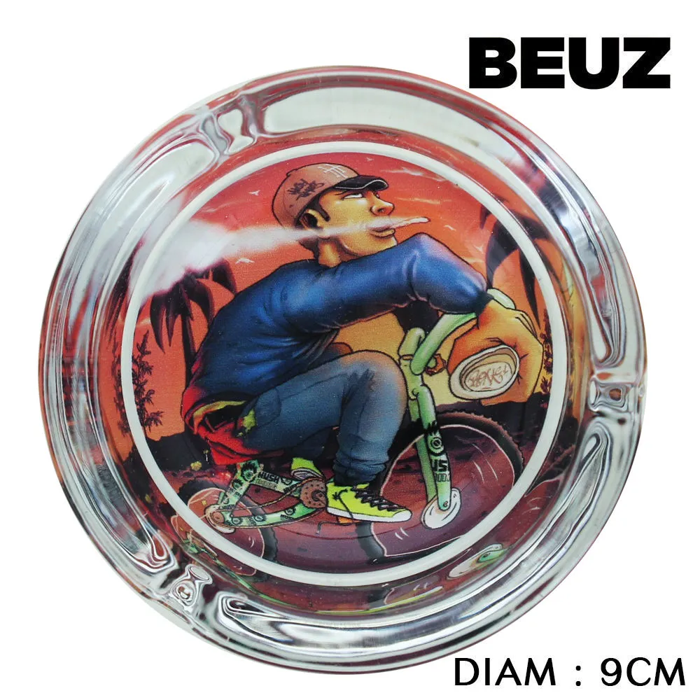 Cendrier Rond en Verre Beuz Bike : pour les riders et les smokers