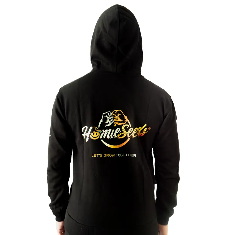 Le Hoodie HomieSeeds Noir de dos