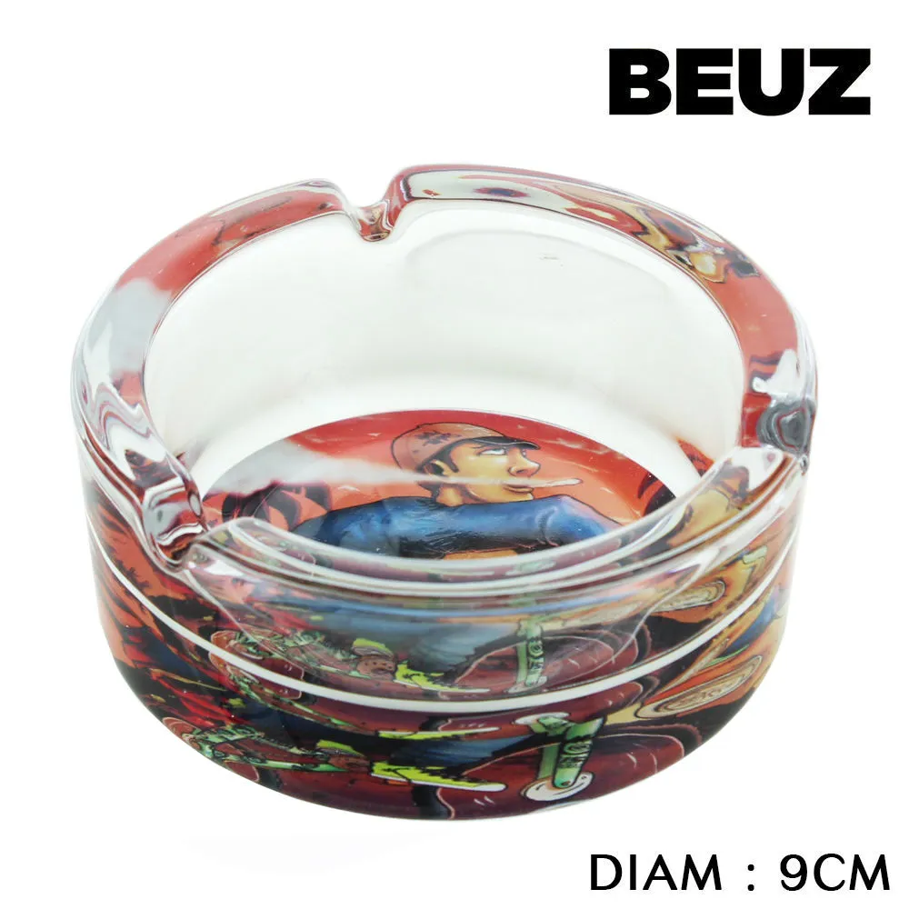 Cendrier Rond en Verre Beuz Bike : pour les riders et les smokers